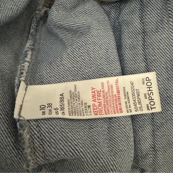 Topshop Destroyed Denim Jean Jacket Size 6 - Picture 6 of 6